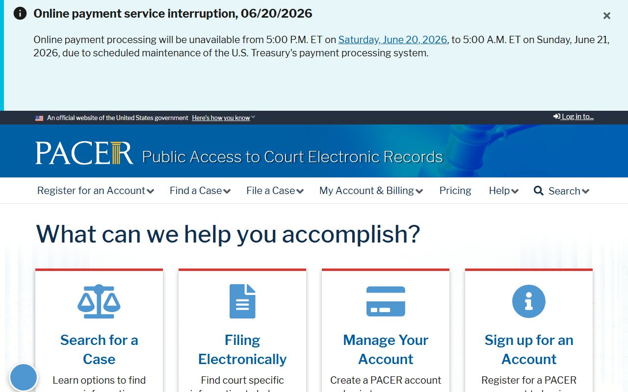 Davidson County court charges PACER access source