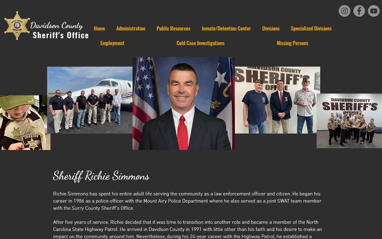 Davidson County inmate records sheriff biography source