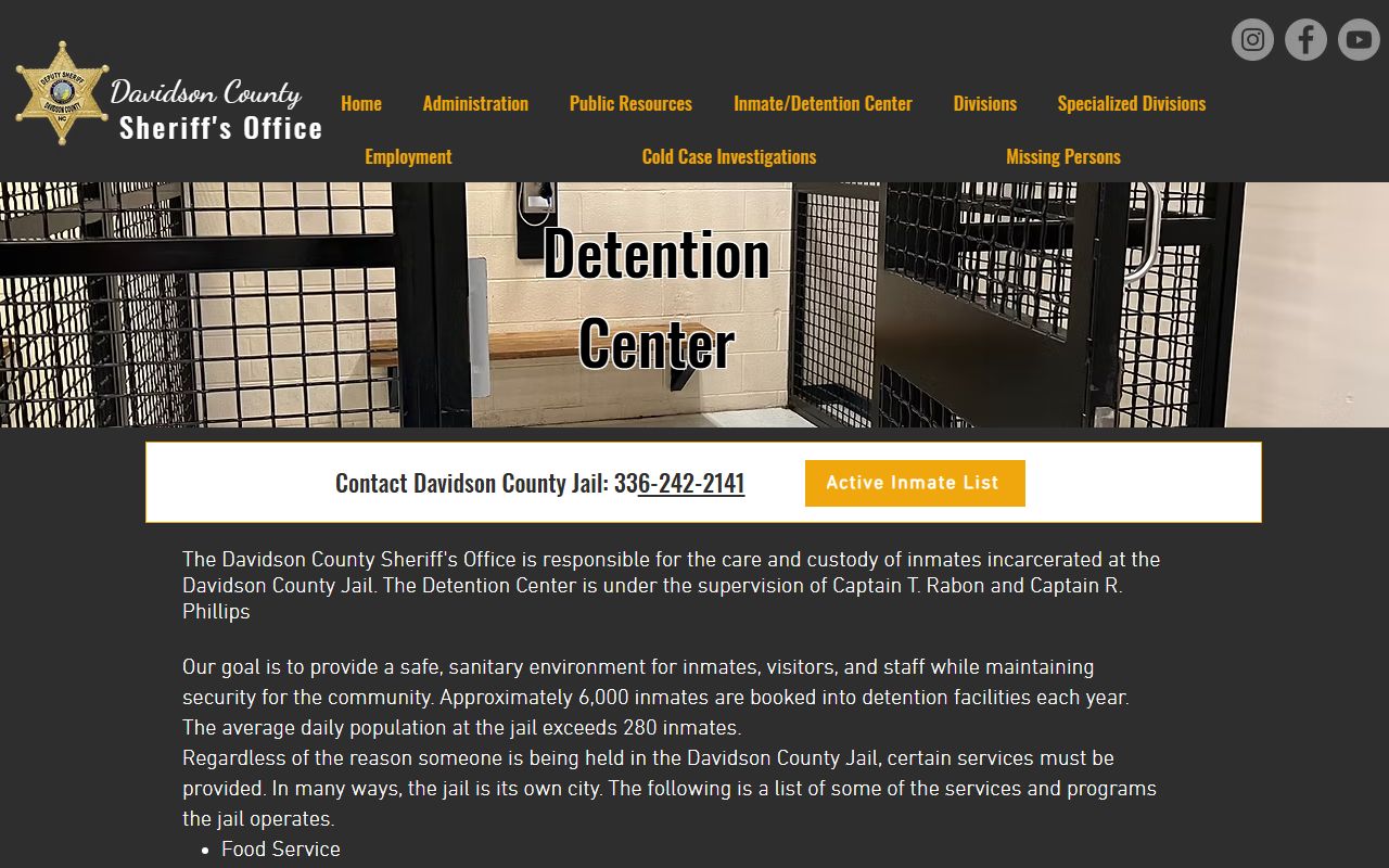 Davidson County inmate records detention center source