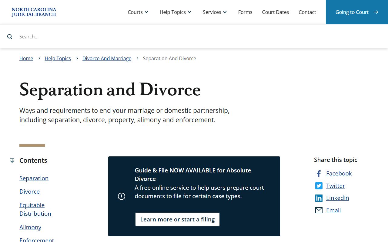 Davidson County divorce records separation and divorce help topic