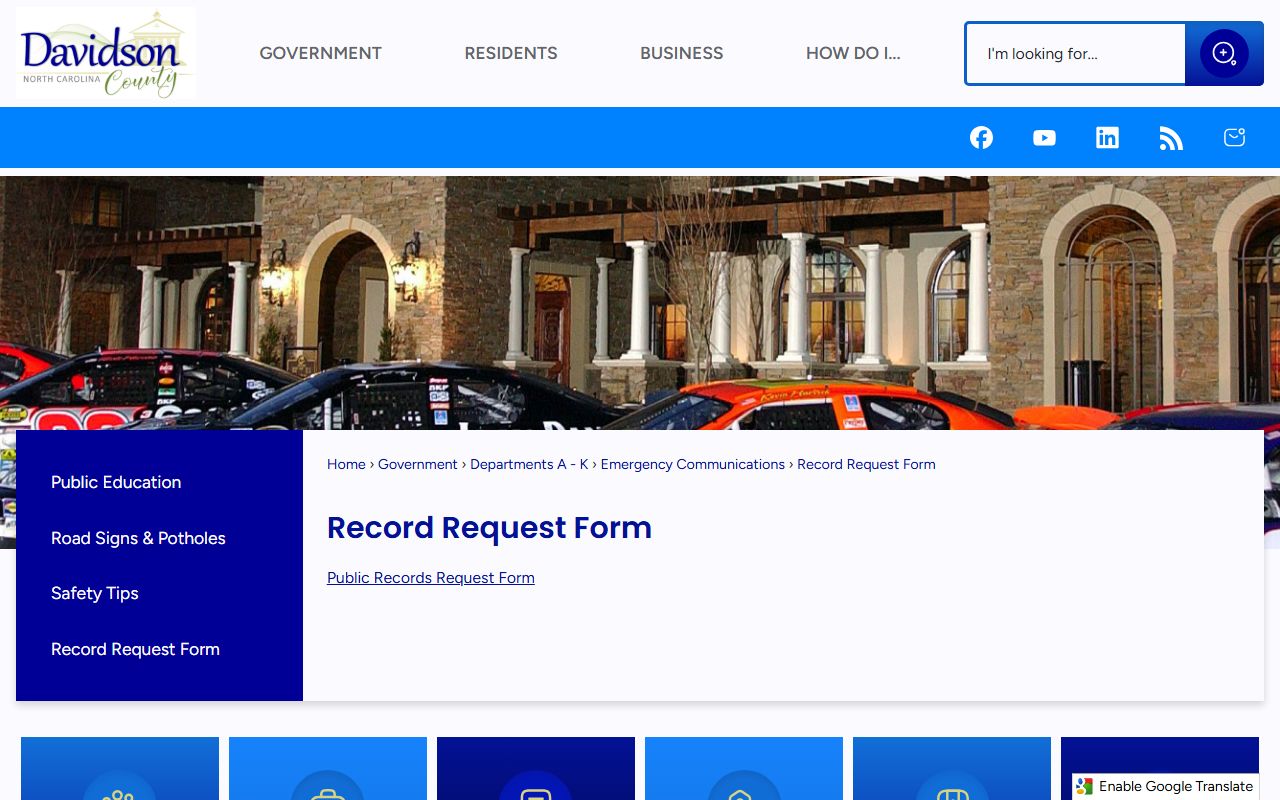 Davidson County warrant records public records request source